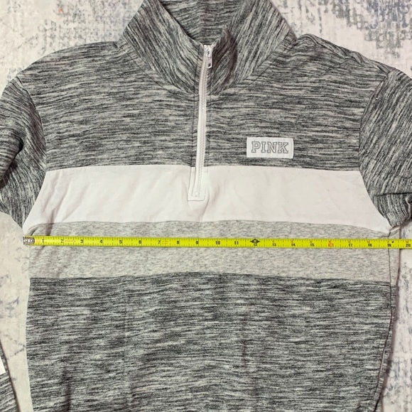 PINK Victoria's Secret Zip-Up Sweater in Gray and White - Picture 3 of 10
